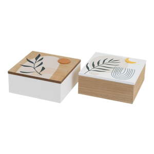 Úložné boxy v súprave 2 ks s vekom/dekoratívne ø 20x8,5 cm – Casa Selección