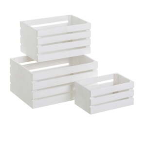 Biele úložné boxy v súprave 3 ks 31x23x15 cm – Casa Selección