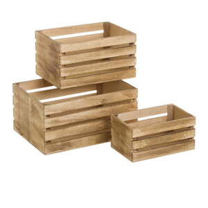 Úložné boxy v súprave 3 ks v prírodnej farbe 31x23x15 cm – Casa Selección