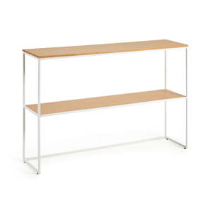 Biely/v prírodnej farbe konzolový stolík v dekore duba 30x120 cm Yoana – Kave Home