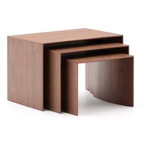 Odkladacie stolíky v súprave 3 ks v dekore orecha 40x60 cm Litto – Kave Home