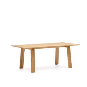 Rozkladací jedálenský stôl s prídavnou doskou s doskou v dubovom dekore 95x200 cm Arlen – Kave Home