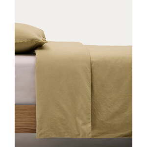 Žlté/zelené obliečky na jednolôžko/predĺžené z bavlneného perkálu 150x220 cm Sifinia – Kave Home