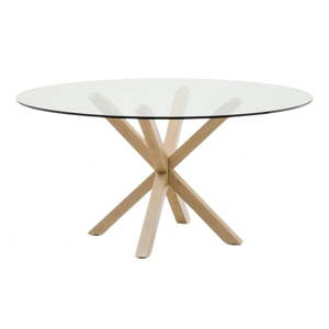 Okrúhly jedálenský stôl so sklenenou doskou ø 150 cm Argo – Kave Home