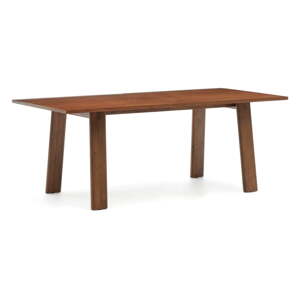 Rozkladací jedálenský stôl s prídavnou doskou s doskou v dekore orechového dreva 95x200 cm Arlen – Kave Home