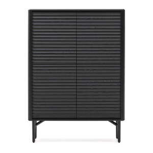 Čierna skrinka v dekore duba 104,5x144x40 cm Lenon – Kave Home
