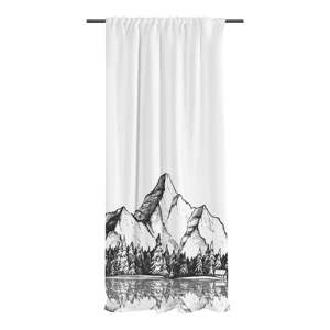 Čierno-biely záves z bavlneného saténu 110x250 cm Cabin in the Mountain – Butter Kings