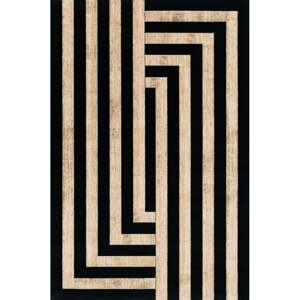 Čierno-béžový vlnený koberec 200x300 cm Agnus Art Deco II – Agnella