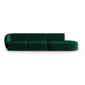 Zelená zamatová pohovka ľavý roh 311 cm Paolo – Milo Casa
