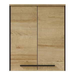 Závesná kúpeľňová skrinka v dekore duba v prírodnej farbe 72x60 cm Quickset 395 – Pelipal