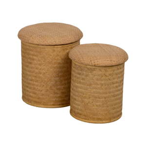 Pletený taburet v prírodnej farbe Rattan – Ixia
