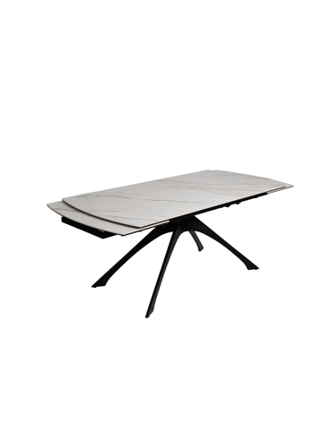 Rozkladací jedálenský stôl s prídavnou doskou s doskou v dekore mramoru 90x180 cm Rocía – Ixia