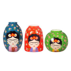 Keramické vázy v súprave 3 ks (výška 8 cm) Floral Frida – Sass & Belle
