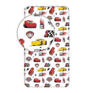 Napínacia bavlnená detská plachta 90x200 cm Cars "McQueen" – Jerry Fabrics