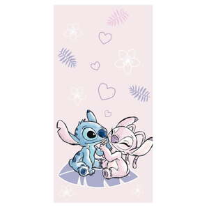 Ružová bavlnená detská osuška 70x140 cm Lilo and Stitch "Pink" – Jerry Fabrics
