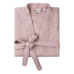 Ružový mušelínový župan veľkosť S/M Kimono – Foutastic