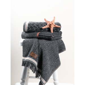 Antracitové uteráky v súprave 3 ks 50x90 cm Denim – Foutastic