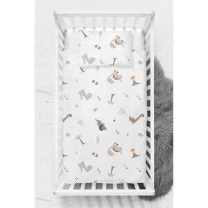 Biela detská obliečka do postieľky z bavlny renforcé 100x150 cm Dinozor – Mijolnir