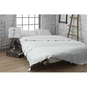 Krémovobiely fleecový pléd 150x200 cm Pom Pom – Mijolnir