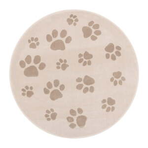 Béžový detský koberec ø120 cm Paws Light Beige – FD