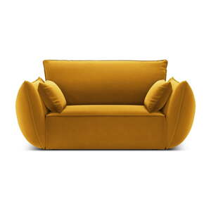 Zamatové kreslo v horčicovej farbe Vanda – Mazzini Sofas