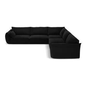 Čierna zamatová rohová pohovka Vanda – Mazzini Sofas