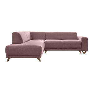 Ružová rozkladacia/s úložným priestorom rohová pohovka (ľavý roh/do L) Classy Sophie – Miuform
