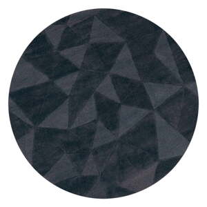 Antracitový ručne tkaný vlnený okrúhly koberec ø 160 cm Shard Charcoal – Flair Rugs