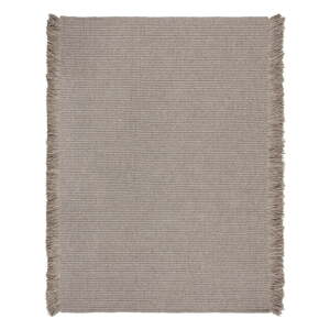 Sivý ručne tkaný koberec s prímesou vlny 120x170 cm Rene Fringed Ribbed – Flair Rugs