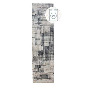 Sivý prateľný behúň 60x230 cm Silas Abstract – Flair Rugs