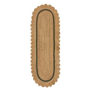 Tmavozelený/v prírodnej farbe ručne tkaný jutový behúň 80x230 cm Grace Green – Flair Rugs