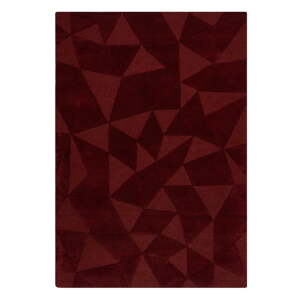 Vínovočervený ručne tkaný vlnený koberec 160x230 cm Shard Red – Flair Rugs