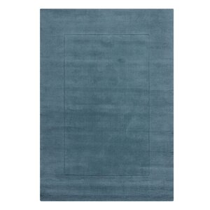 Modrý ručne tkaný vlnený koberec 200x290 cm Textured Wool Border – Flair Rugs