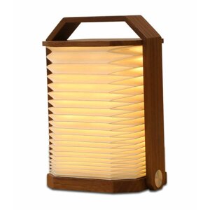 Biela/tmavo prírodná LED stolová lampa (výška  4 cm) Origami – Gingko