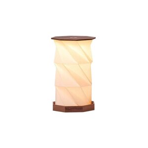 Tmavo prírodná LED stolová lampa (výška  18 cm) Twist Hexagon – Gingko