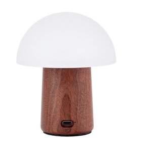 Biela/tmavo prírodná LED stolová lampa (výška  12,5 cm) Alice Mushroom – Gingko