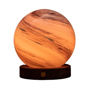 Tmavo prírodná LED stolová lampa so skleneným tienidlom (výška  13 cm) Polar Cloud – Gingko