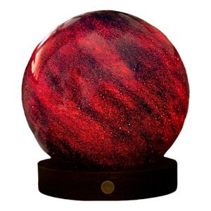 Tmavo prírodná LED stolová lampa so skleneným tienidlom (výška  13 cm) Galaxy Breeze – Gingko
