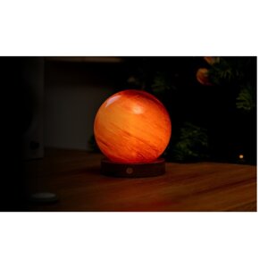 Tmavo prírodná LED stolová lampa so skleneným tienidlom (výška  13 cm) Sand Storm – Gingko