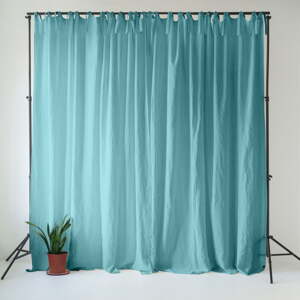 Tyrkysovomodrý ľanový záves 140x300 cm Coastal Blue – Linen Tales