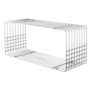 Kovová nástenná knižnica v lesklej striebornej farbe 70x30 cm Wire – Mette Ditmer Denmark