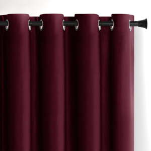 Vínovočervený zamatový dimout záves 140x270 cm Eyelets – Restilo